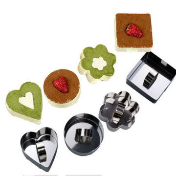 Kitchen DIY Bakeware Tools Stainless Steel Cupcake Mold Salad Dessert Die Mousse Ring Cake Cheese Tool