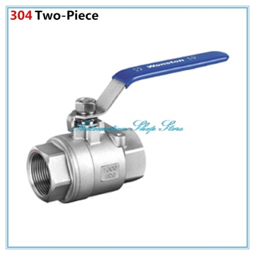 Stainless Steel SS 304 Pipe Two-piece Ball Valve Female Threaded 1/4