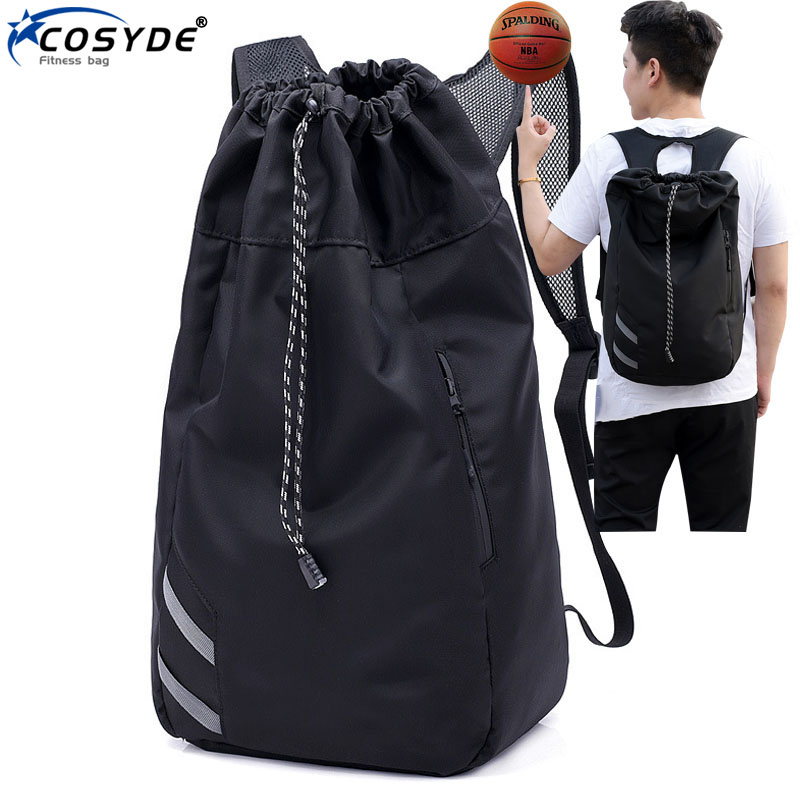 Men Soccer Large Capacity School Bag Storage Gym Drawstring Basketball Backpack Balls Waterproof Bucket Outdoor Sport Travel