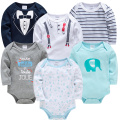2020 New Baby Boys Bodysuit 6 Pcs/lot Cotton Long Sleeve Cartoon Boy Girl Clothes 3m 6m 9m 12m Newborn Infant body bebe Clothing