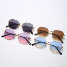 New fashion polygon small frame men's and women's street shot Sunglasses gradient metal sunglasses outdoor glasses s21106