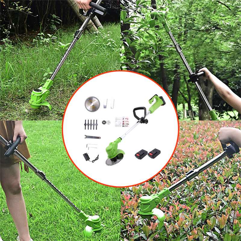 12V/24V Cordless Grass Trimmer 2000mAh Electric Trimmer Power Garden Tools Electric Lawn Mower With 2pcs Li-ion Battery Charger