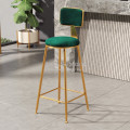 D,Nordic ins Simple Gold Bar Chair Front Desk Restaurant Leisure Chair Backrest High Footstool Subnet Red Bar Stool