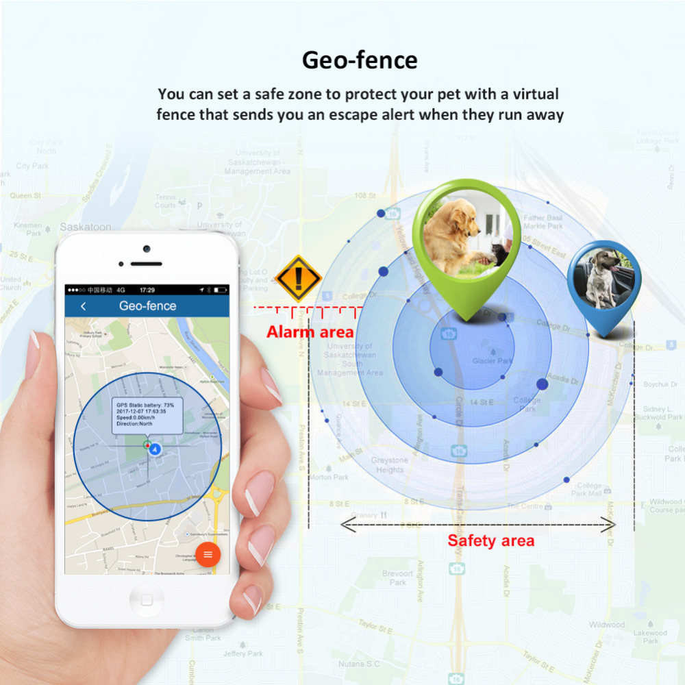 GPS Tracker Dog GPS Collar Waterproof IP65 400hours Standby Time GPS Pet Tracker Google Maps Realtime Tracking Geofence FREE APP