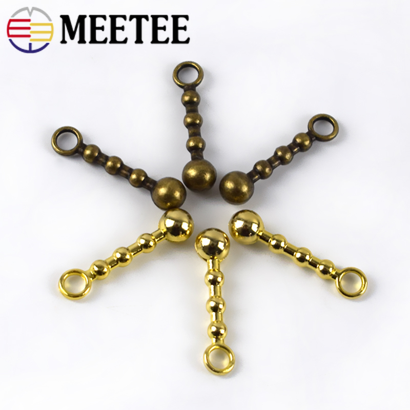 Meetee 30pcs 3# 25mm Metal Zipper Puller Bag Bronze Pull Pendant DIY Wallet Jacket Repair Zip Pendant Hardware Accessory ZT017