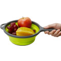 Foldable Silicone Colander Kitchen Accessories Sieve Vegetable Washing Basket Filter Strainer Collapsible Drainer With Handle