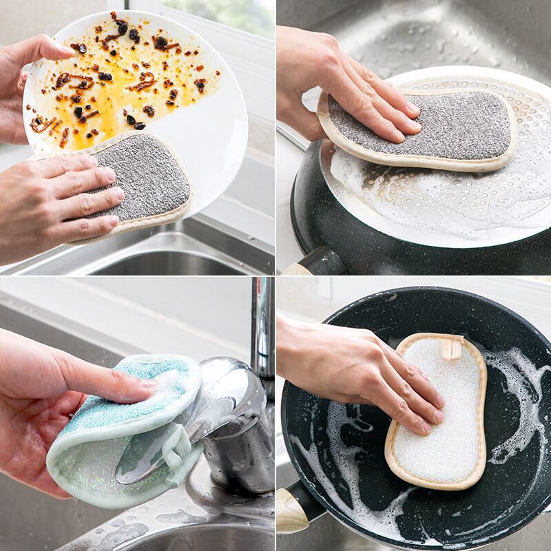 Degreasing Dish Towel, Dish Brush, Cleaning Cloth, Bamboo Fiber, Double-sided Antibacterial Sponge, Dish Cloth, Cleaning Supplie