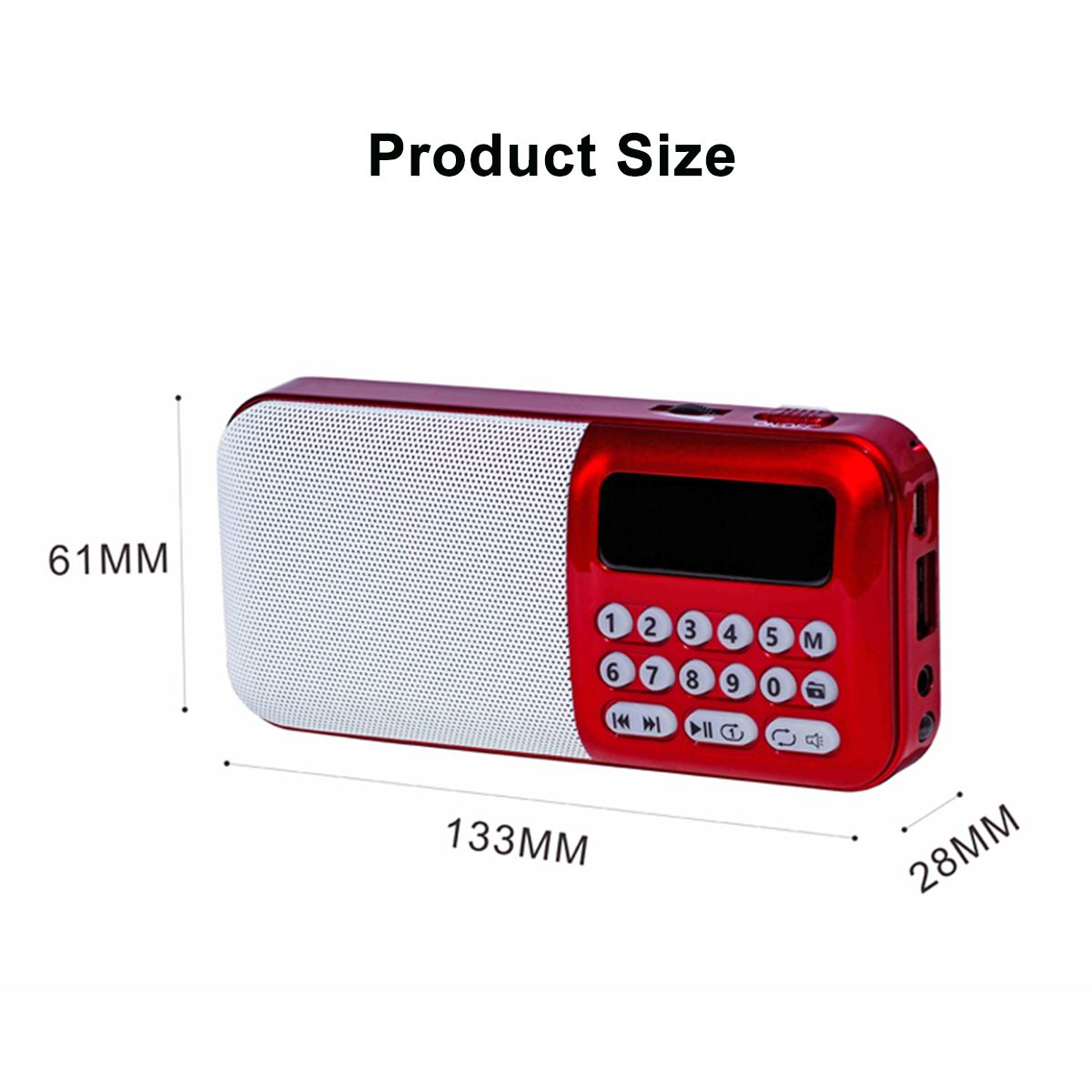 DC 5V FM Radio TF Card USB AUX Speaker Audio Player Portable Radio Handheld Digital FM USB TF MP3 Player Speaker Led Light