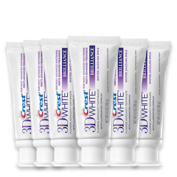 Tooth Paste Crest 3D White Brilliance Teeth Whitening Deep Dental Clean Oral Hygiene Advanced Whitening Toothpastes 6 Tubes