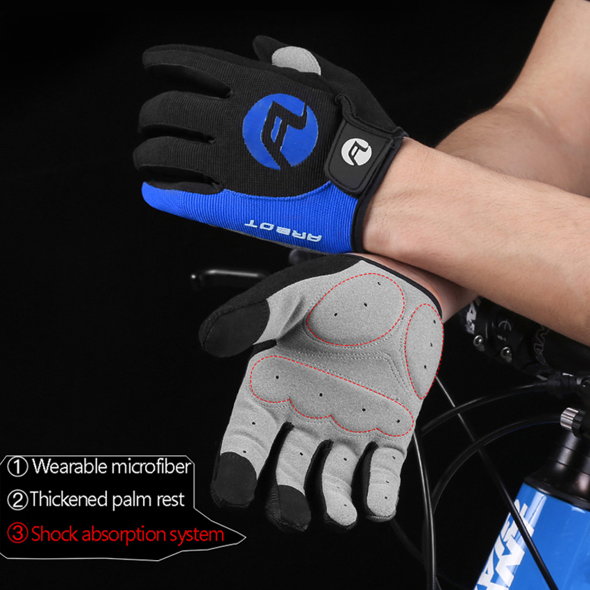 Cycling Gloves For Men Touch Screen Anti-slip Anti-shock Breathable Male Full Finger Gloves Sport Fitness Bike Motorcycle Gloves