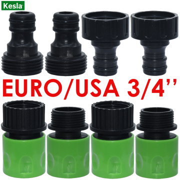 KESLA Quick Connector Nipple EURO USA 3/4 Inch Male Threaded Hose Pipe Adapter for Garden Tubing Drip Irrigation Watering System