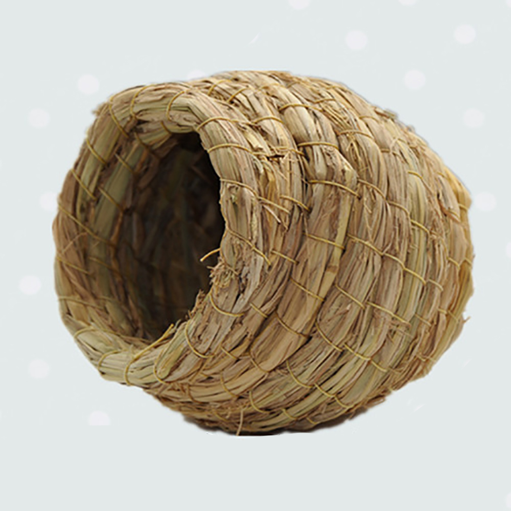 Parrot Straw Nest Gourd Windproof Parrot Grass Hut Handmade Straw Bird Nest for Cockatoo Pet Products Accessories