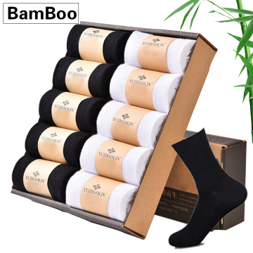 10 Pairs/Lot Men Bamboo Socks 2020 Brand New Casual Business Clothe Socks Men's Dress Bamboo Fiber Long Sock For Gifts Size39-45