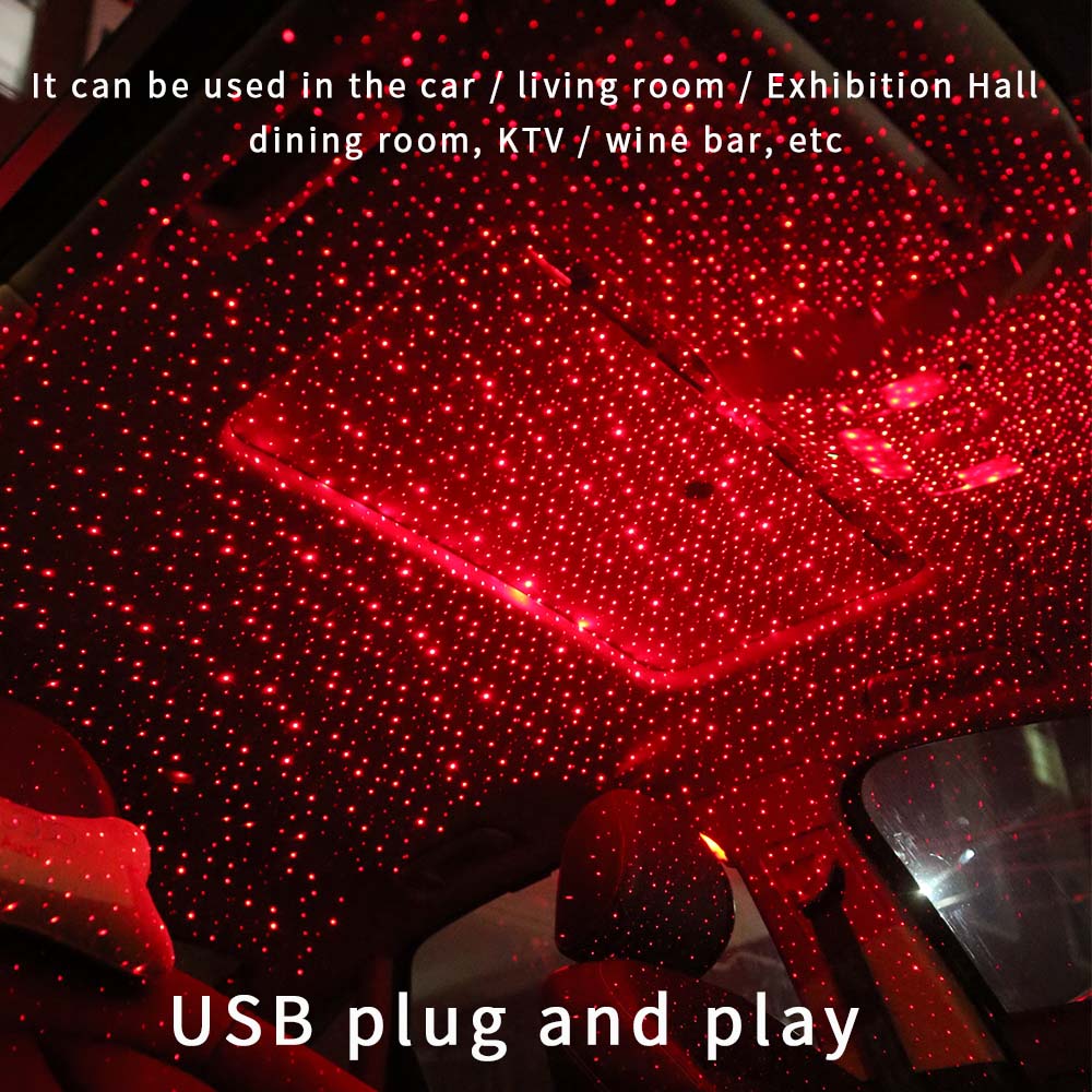 2020 new ROOM product will automatically rotate full Star USB Starry night light for car interior atmosphere lamp