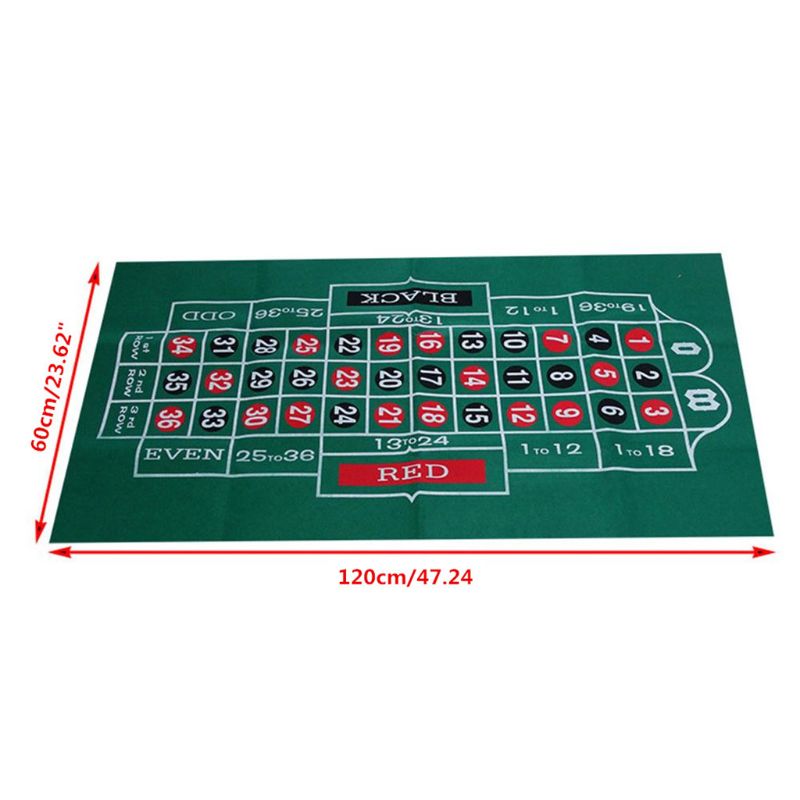 Double-sided Game Tablecloth Russian Roulette & Blackjack Gambling Table Mat Q84C