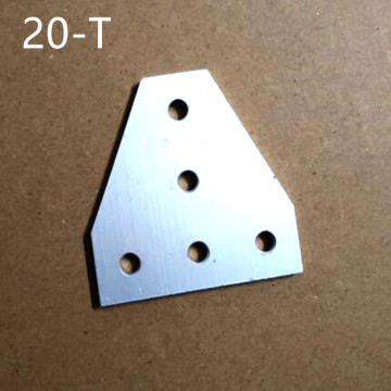 2PCS 5 Hole 90 Degree T type Joint Board Plate Corner Angle Bracket Connection Joint Strip for Aluminum Profile 2020 20x20