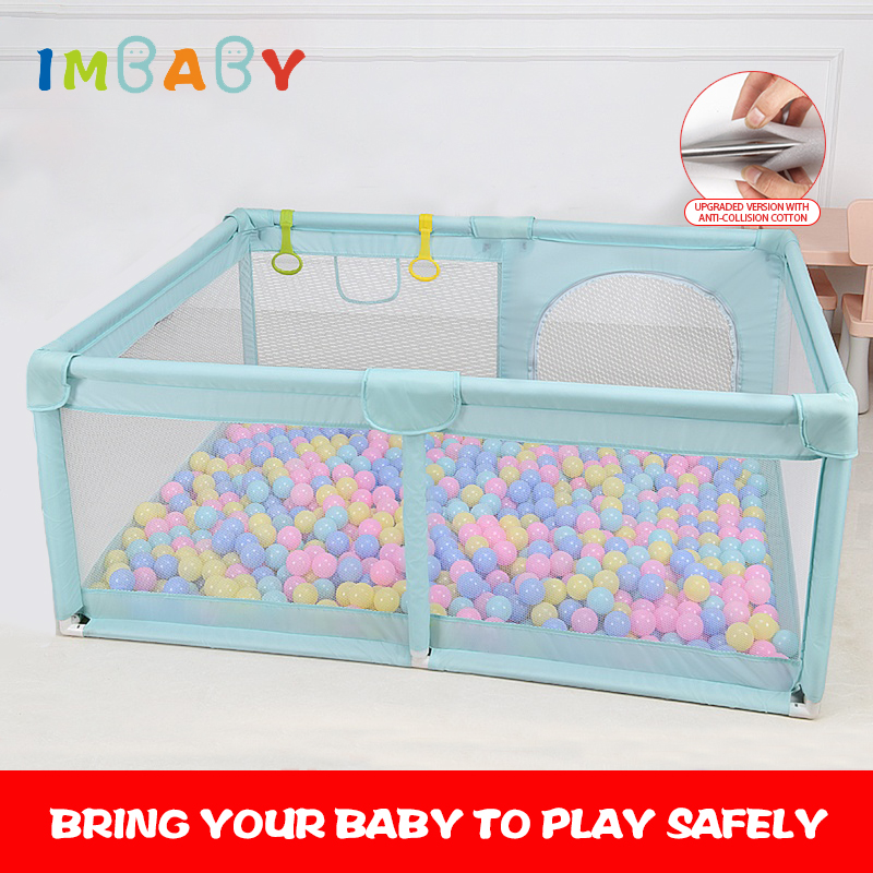 IMBABY Playpen For Children With 50 Ocean Balls For Free Kids Fence Safety Barrier Balls Pit Baby Dry Pool Crawling Playground