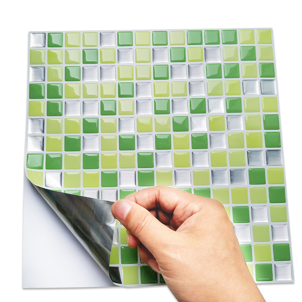 10*10 Inch Mosaic Wall Sticker Peel and Sticker Vinyl Waterproof Self Adhesive Tiles