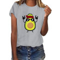 Women's Loose Round Neck Tops Fresh Sweet Papaya Cartoon Characters Polyester Cotton T-shirts Streetwear Graphic T Shirt Tee Top