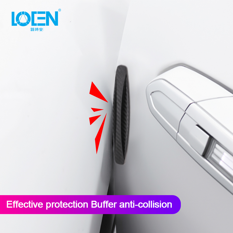 LOEN 4PCS/LOT Car Sticker Door Protector Door Side Edge Protection Guards Stickers For Universal Car Carbon Fiber Auto Sticker