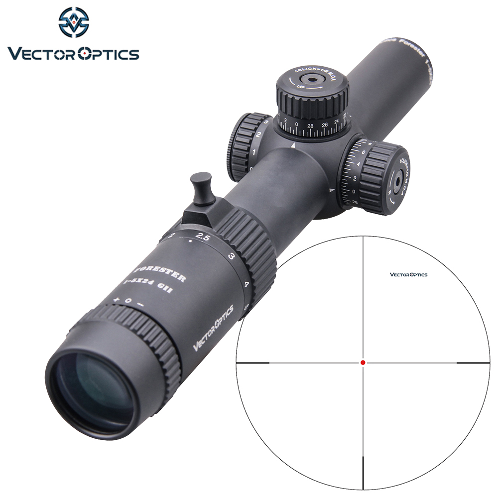 Vector Optics GenII Forester 1-5x24 Riflescope 30mm Center Dot Illuminated Fits AR15 .223 7.62mm Airgun Airsoft Hunting Scope