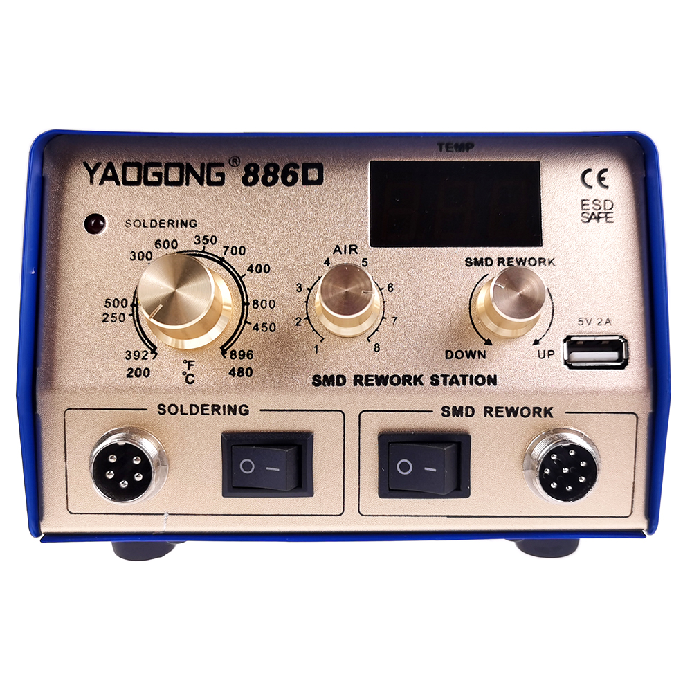 Electronic Product Welding Yaogong 886D Hot Air Gun Soldering Station Chip Removal Mobile Phone Repair