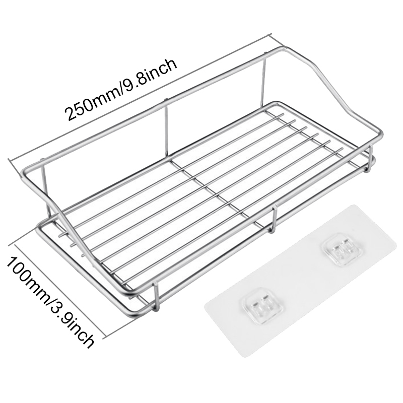 3 Pack Shower Caddy, Adhesive Bathroom Shelf Wall Mounted, No Drilling Kitchen Stainless Steel Storage Organizers