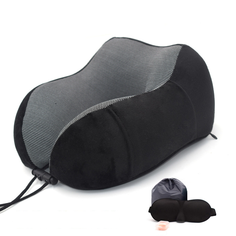 New U-shaped memory foam neck pillow soft slow rebound space travel pillow solid neck cervical spine health car supplies
