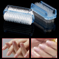 Blue Plastic Nail Art Dust Brush Cleaning Scrubbing Brush Double Sided Hand Nail Brush Cleaner Manicure Tool