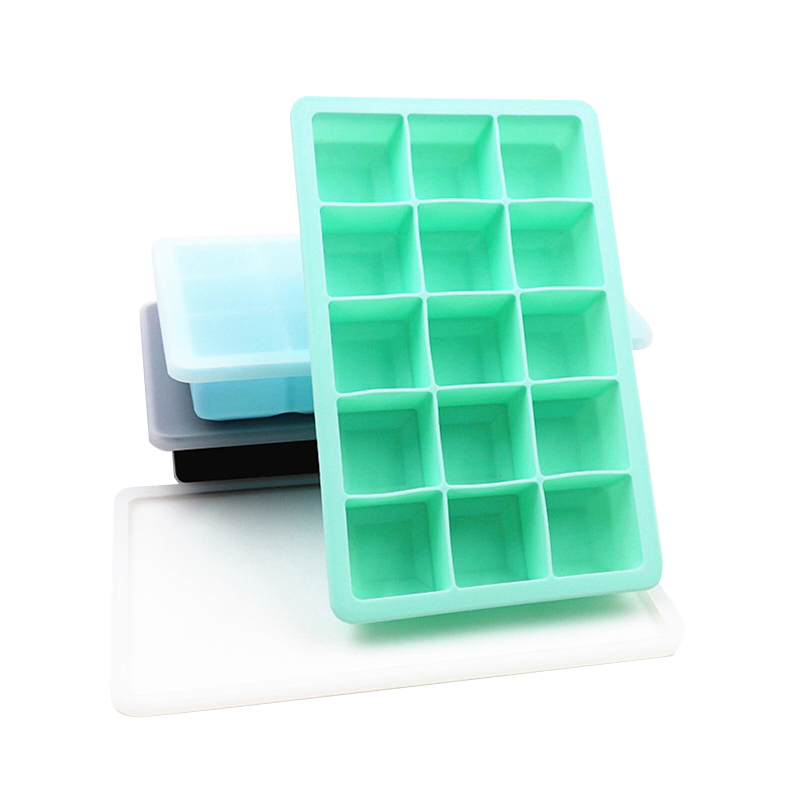 15 Grid Ice Tray Food-Grade Silicone Square Jelly Ice Maker Mold with Lid Ice Cream Tools Kitchen Tools Household IceTray New