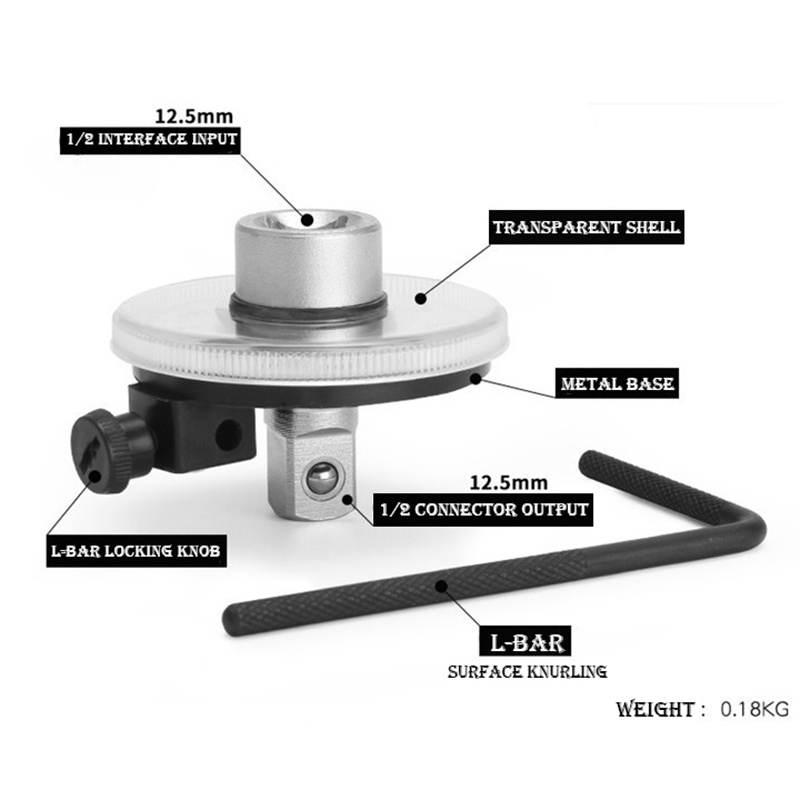 Professional Angle Torque Gauge Torque Angle Gauge Wrench Torque Measuring Instrument Angle Meter Chromium-vanadium Steel