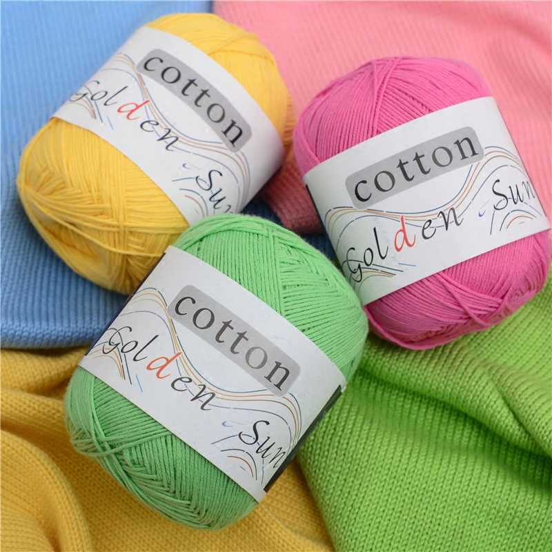50g/ball Worsted Soft Baby Yarn 100% Cotton Yarn Hand Knitting Yarn Crochet Cotton Thread for Infant Sweater Blanket JK486