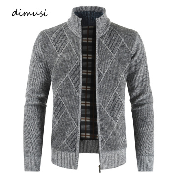 DIMUSI Mens Sweaters Winter Men Thick Warm Knitted Sweater Jackets Cardigan Coats Male Slim Fit Knitted Zipper Jackets Clothing