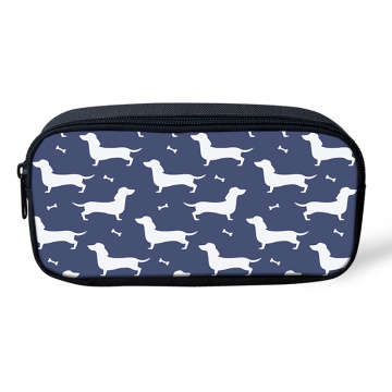 Cartoon Dachshund 3D Pattern Kids Pencil Bag Children Pencil Case Travel Cosmetic Bags for Women Stationery School Supplies