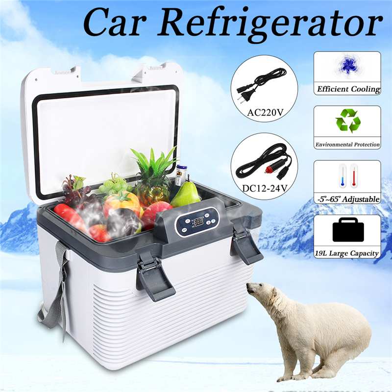 -5~65 Degrees Car Refrigerator 20L Freeze heating DC12-24V/AC220V Fridge Compressor for Car Home Picnic Refrigeration heating