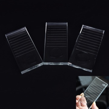 Glass Crystal Clear Glass Eyelash Stand Pad Planting Eyelash Length Differentiator Glue Cushion Eye Lash Glue Holder