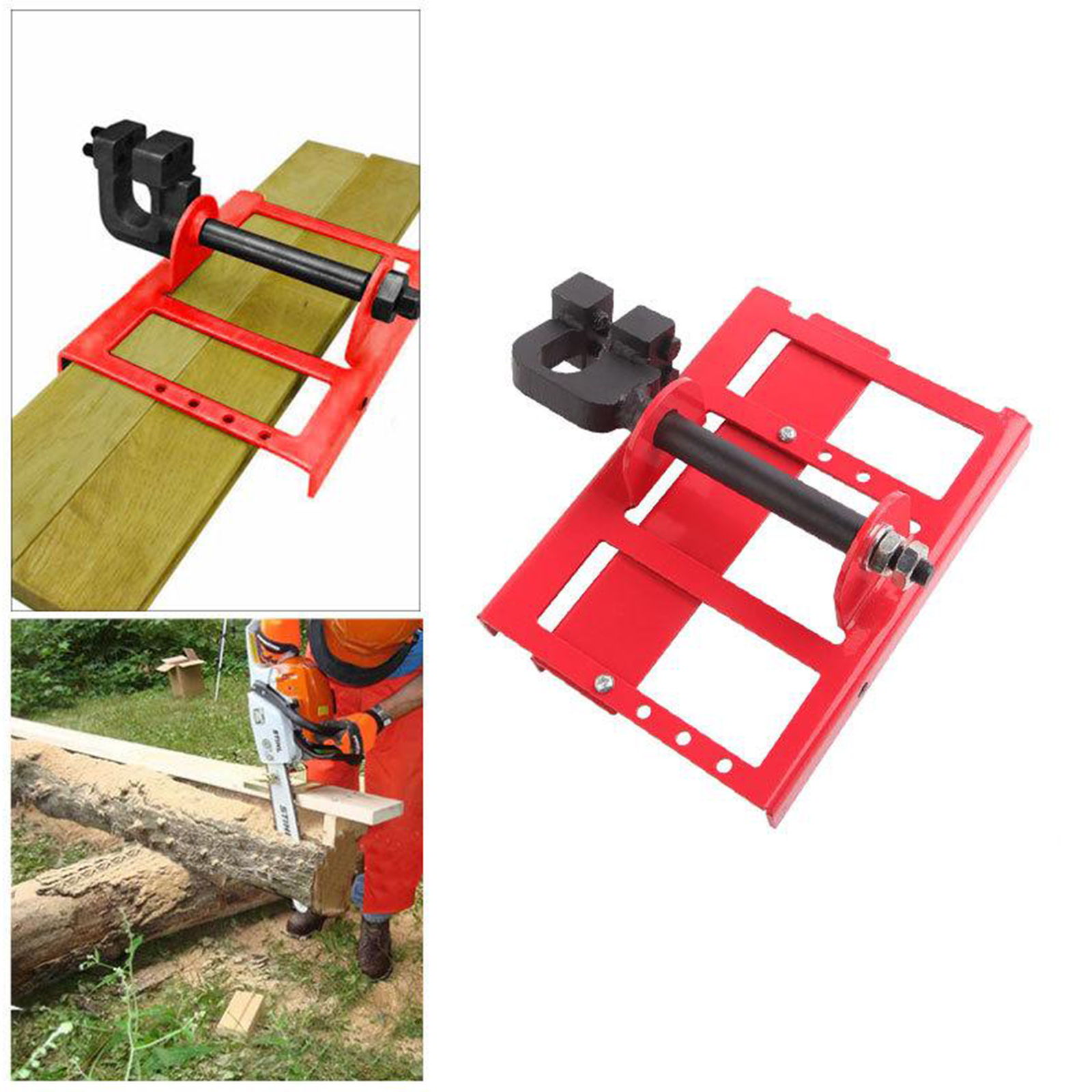 Lumber Cutting Guide, Wood Lumber Board Cutting Tool Adjustable Saw Chain Wood Timber Open Frame Durable Chainsaw Attachment