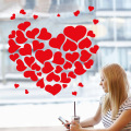 Red Heart Wall Decorative Stickers Window Sticker Valentine's Day Wedding Decor Living Room Home Decoration Accessories