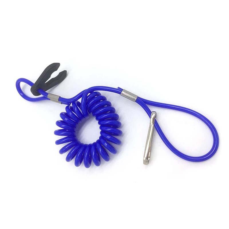 2PCS Jet Ski Safety Lanyard Tether Cord Boat Outboard Engine Safety Tether Blue Emergency Flameout Switch Drawstring