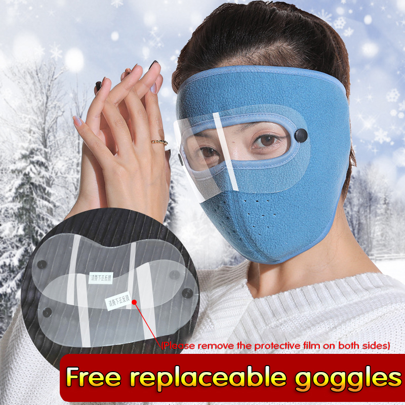 Cycling Full Face Mask Windproof And Warm Antifog Removable Eye Protection Screen Winter Keep Warm Cycling Mask Motorcycle Mask