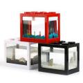 Mini Transparent Aquarium Light Lamp Fish Tank Home Office Tea Table Decoration Small Building Block Fish Tank