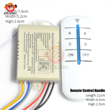 4 Way AC 220V RF Remote For LED Light chandelier Digital Wireless Remote Control Switch ON/OFF Ceiling Fan Panel Control Switch