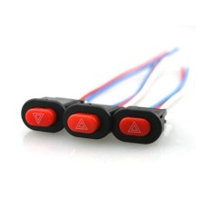 1x Motorcycle Switch Hazard Light Switch Button Double Flash Warning Emergency Lamp Signal Flasher with 3 Wires Built-in Lock