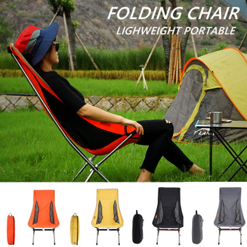 Outdoor Portable Folding Chair Ultra Light Aluminum Alloy Camping Moon Chair Fishing Leisure Beach Chair