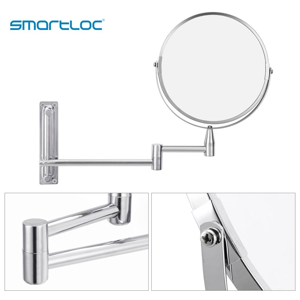 smartloc 8 inch Extendable 1X5X Magnifying Bathroom Mirror Smart Mirror Makeup Wall Mounted Mirror Bathroom Mirror Cabinet
