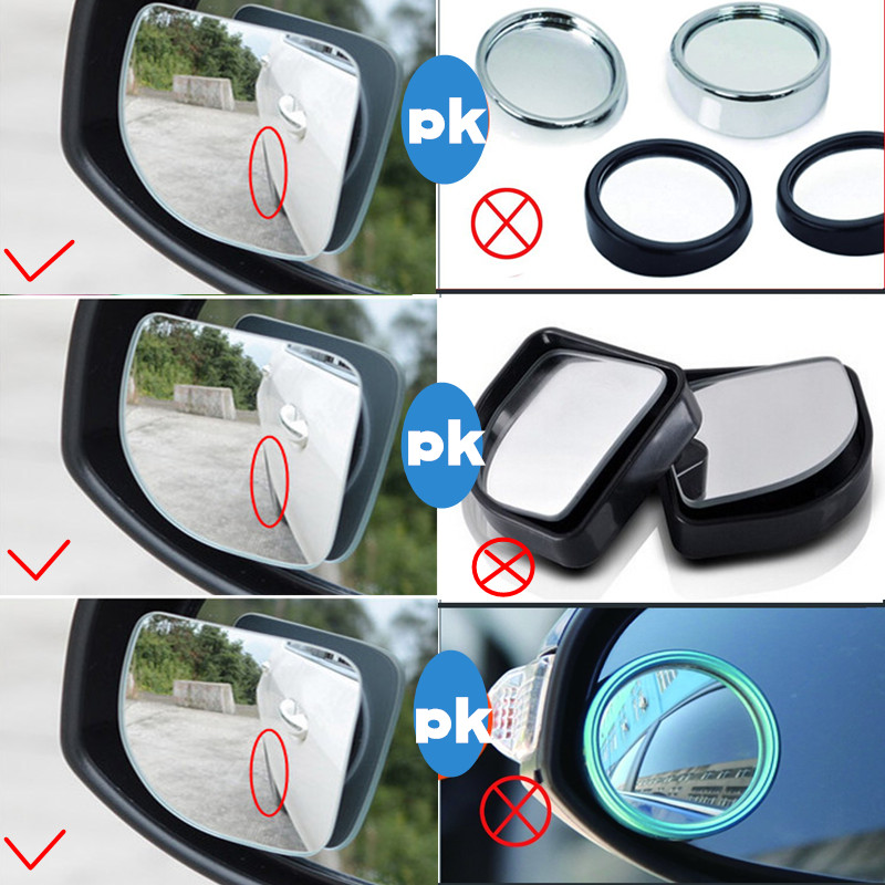 Car Blind Spot Rear View Mirror Auto Motorcycle 360 Degree Adjustable Car Wide Angle Convex Mirror for Parking Security