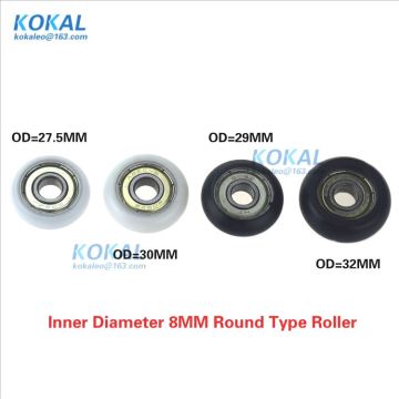 [R-ID8]High quality 608ZZ coated POM PA bearing roller Round Type window door hanging wheel 0827 0829 0830 0832R Round Roller