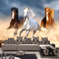 Custom Photo Wallpaper Modern Animal Oil Painting Galloping Horse Background Wall Decor Art Mural Wallpaper For Bedroom Walls 3D