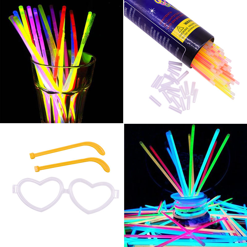 Fluorescence Light Glow Sticks Multicolor Neon Light Luminous Necklace Bracelets For Concert Event Festive Party Decor Supplies