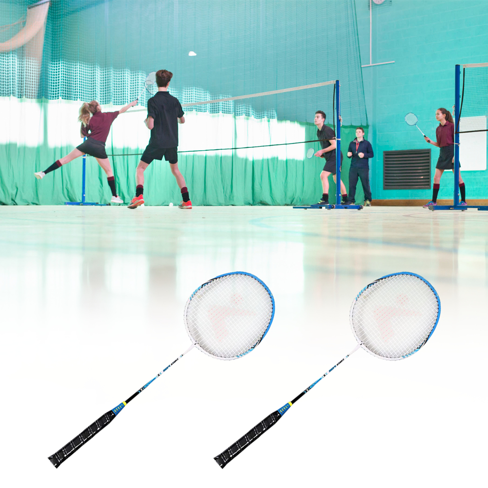 2 Player Badminton Racket Set Aluminum Indoor Outdoor Sports Practice Badminton Racquet with Cover Bag